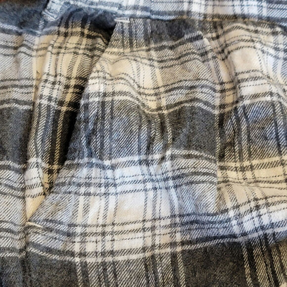 Anthropologie Cloth & Stone Plaid Romper Relaxed Fit Soft Casual Gray White S - Picture 13 of 14